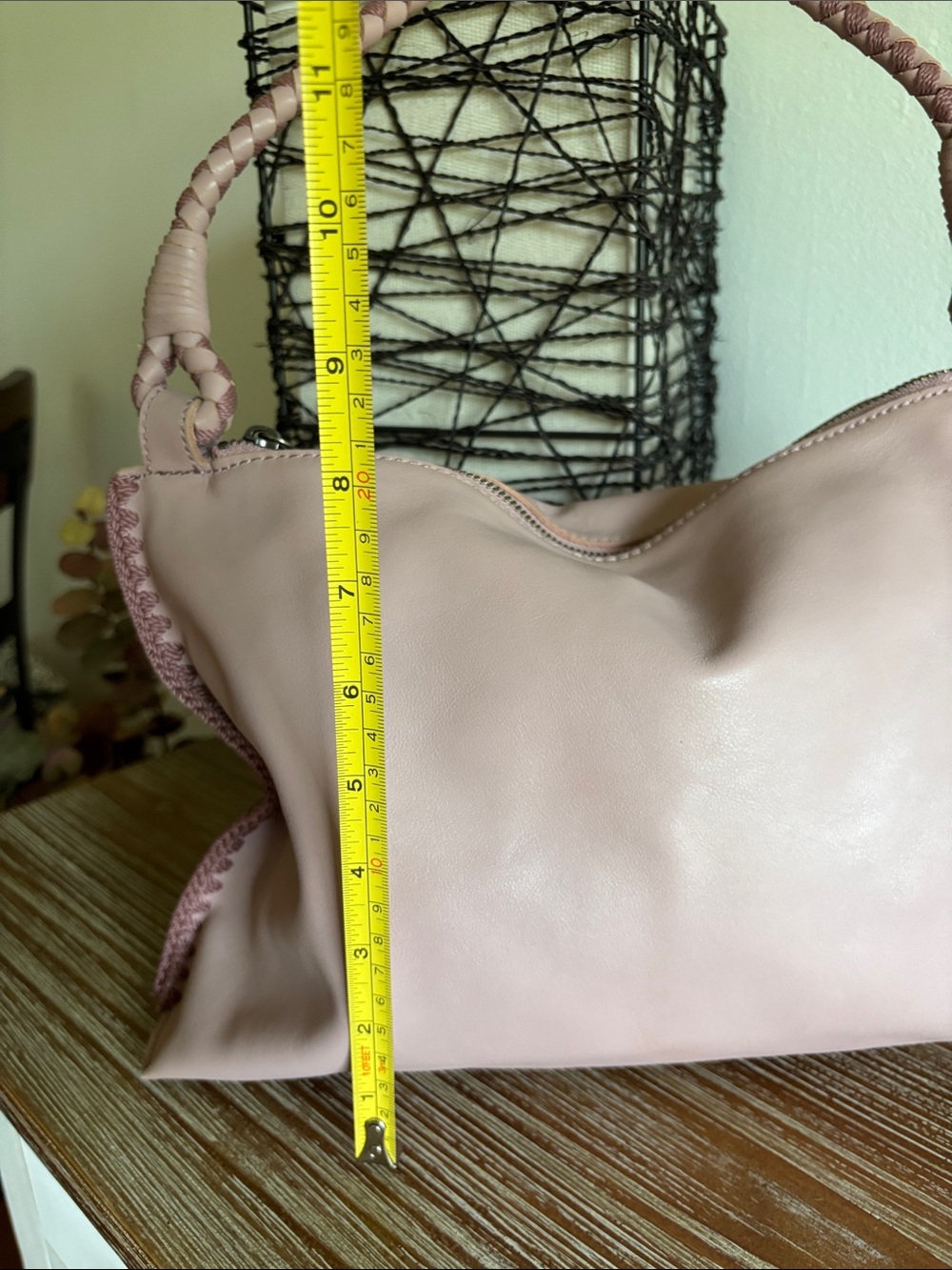 The Sak Blush Pink Leather Shoulder Bag with Braided Handle - Picture 6 of 10